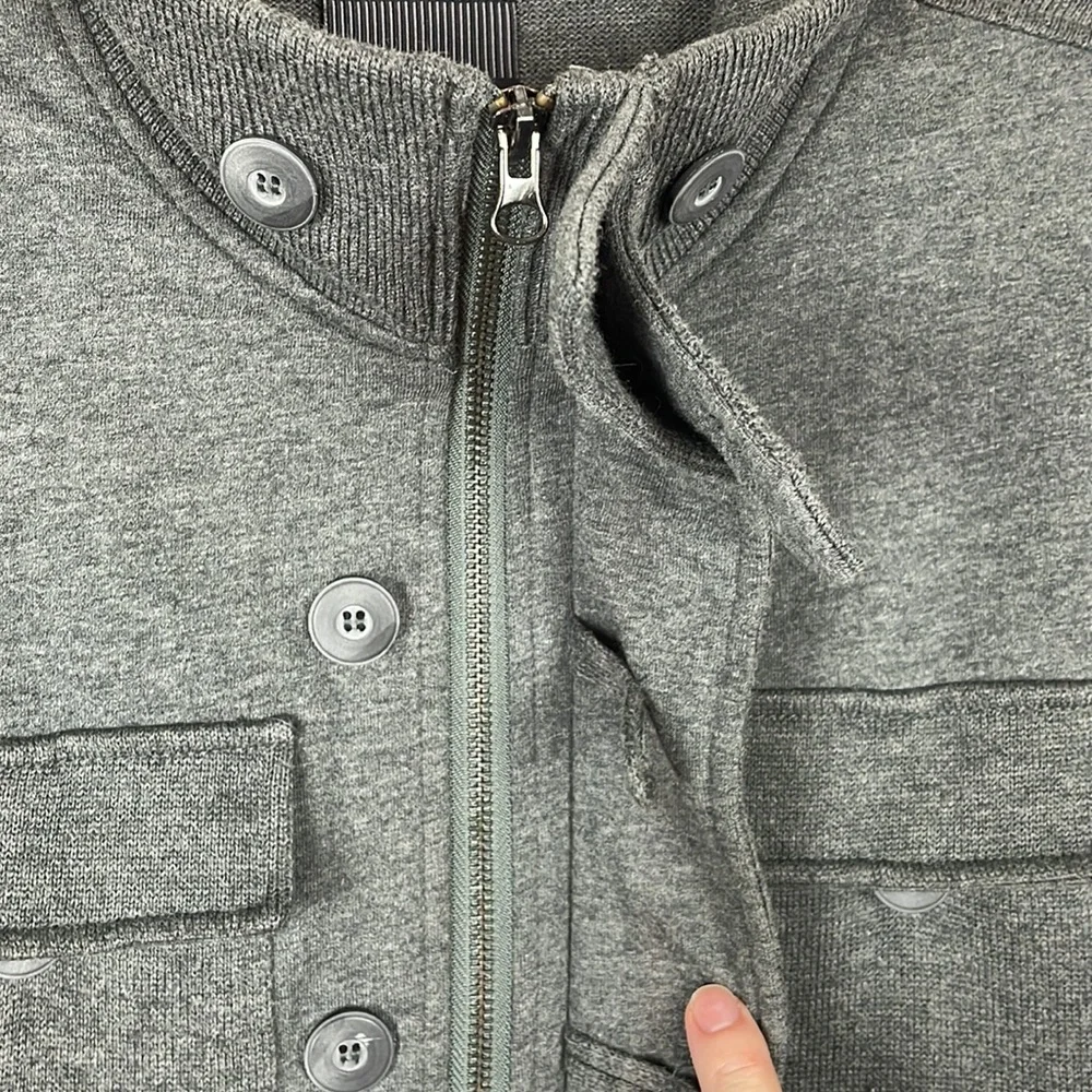 Civil Society We the People Charcoal Sweater w/Zipper and Buttons w/Loop -Medium